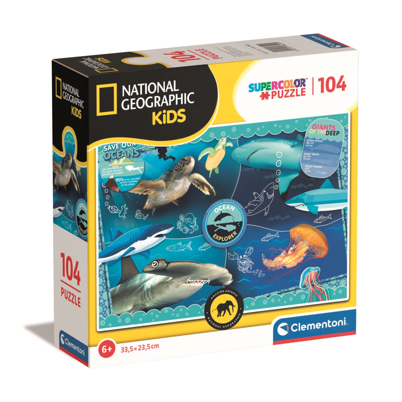104 db-os SuperColor puzzle négyzet alakú dobozban  - National Geographic Kids