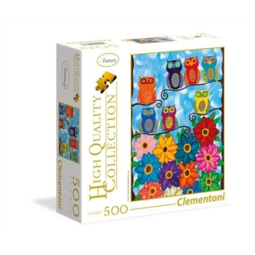 500 db-os High Quality Collection puzzle négyzet alakú dobozban - Aranyos baglyok