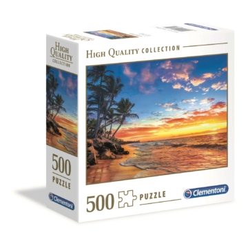 500 db-os High Quality Collection puzzle négyzet alakú dobozban - Naplemente a tengerparton