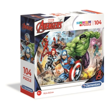 104 db-os SuperColor puzzle négyzet alakú dobozban - Marvel, A bosszúállók