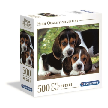 500 db-os High Quality Collection puzzle négyzet alakú dobozban - Beagle kiskutyák